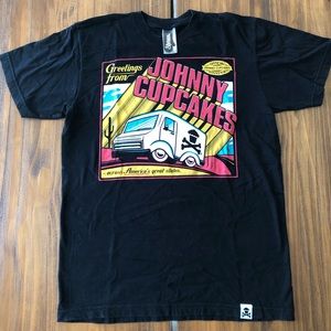 Johnny Cupcakes POSTCARD T-Shirt *Suitcase Tour*